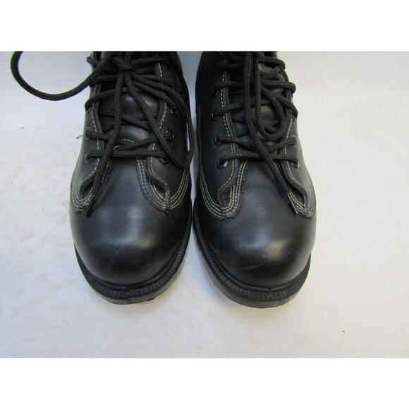 Mens Size 10 D Black Leather Lace Up Ankle Steel Toe Work Boots main image 9